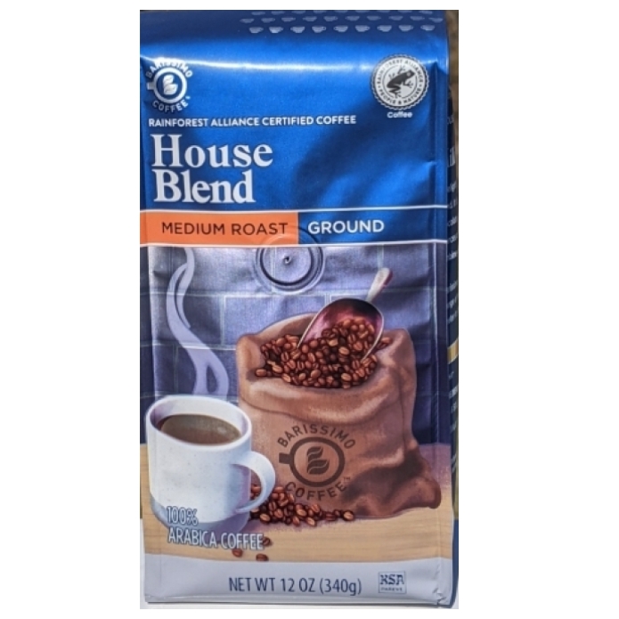 Barissimo Premium House Blend Ground Coffee  12oz (Medium Roast)